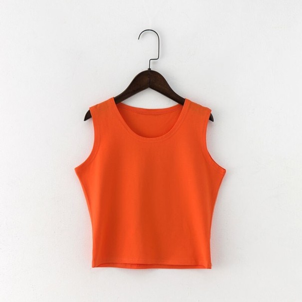 Top corto sin mangas para mujer naranja S