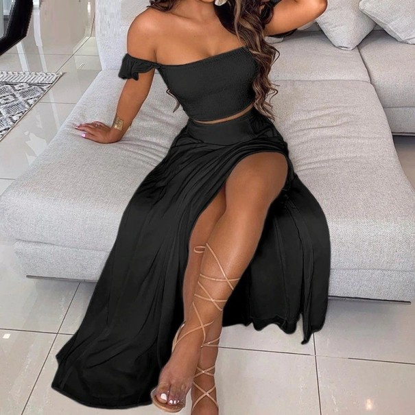 Top court femme et jupe B1087 noir S