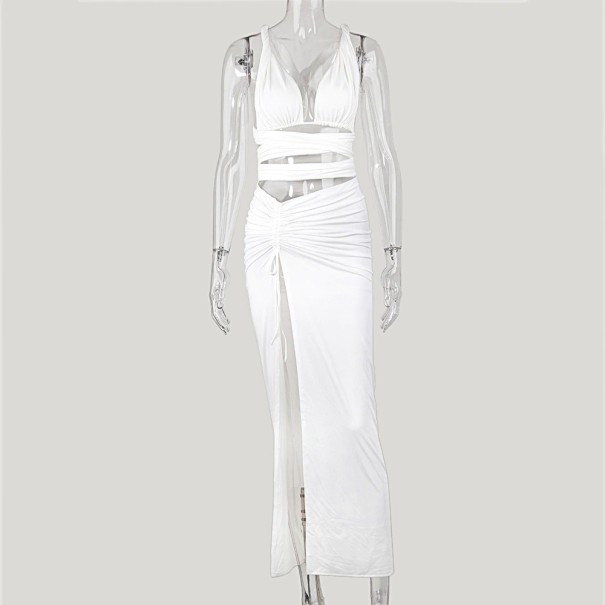 Top court femme et jupe B1204 blanc XL