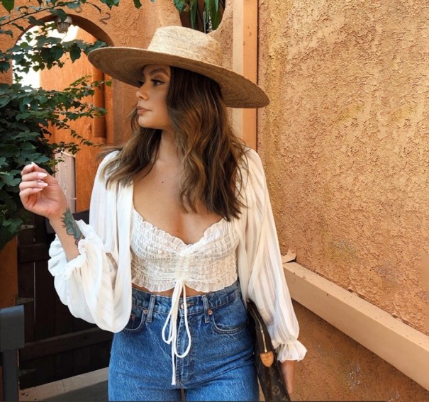 Top crop boho feminino S