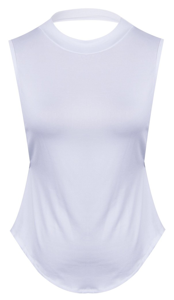 Top da donna senza maniche A1218 bianco L