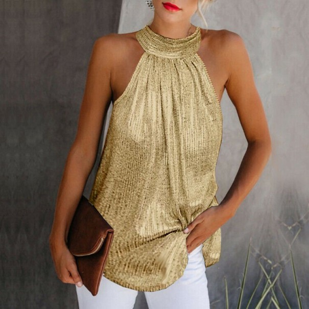 Top da donna senza maniche oro XS