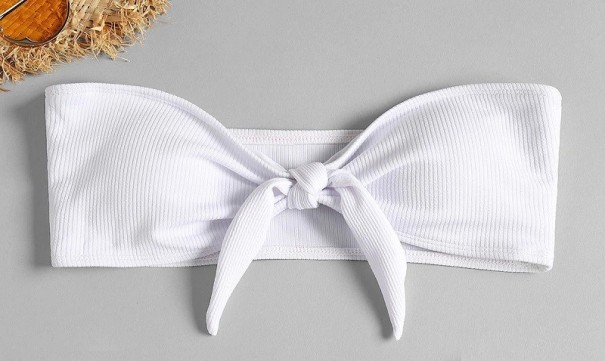 Top de banho feminino P593 branco L