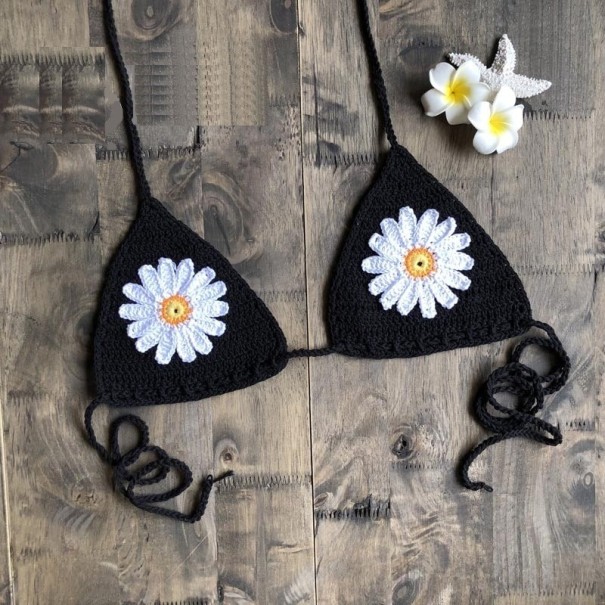 Top de biquíni feminino P642 preto