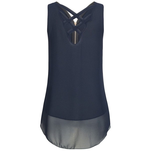Top de mujer con cremallera A156 azul oscuro 4XL