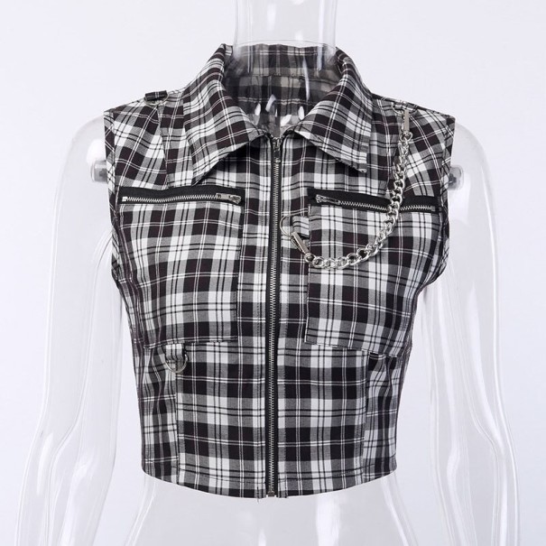 Top de mujer con cremallera negro S