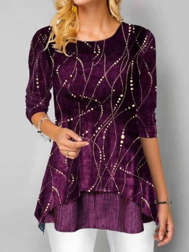 Top de mujer en capas A1084 morado L Top de mujer en capas A1084 morado L
