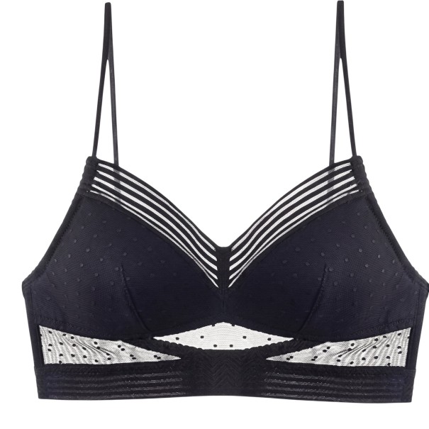 Top de mulher com costas baixas e decote em V com rede de bolinhas e alças finas para usar por baixo de vestidos e tops com costas nuas preto S