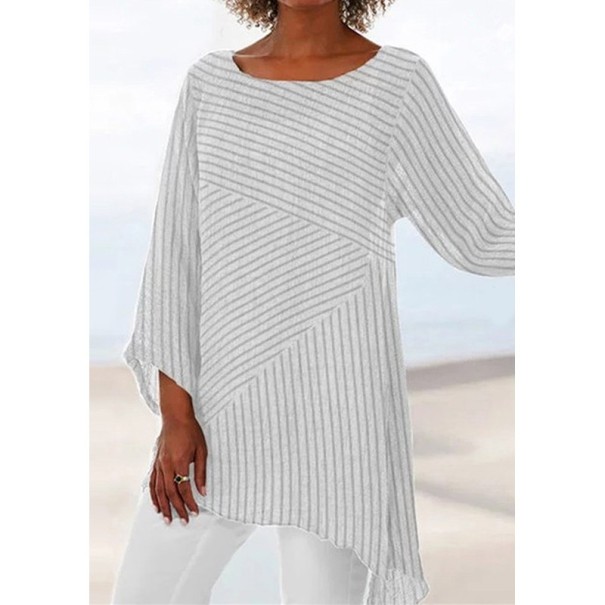 Top de rayas asimétricas para mujer blanco S