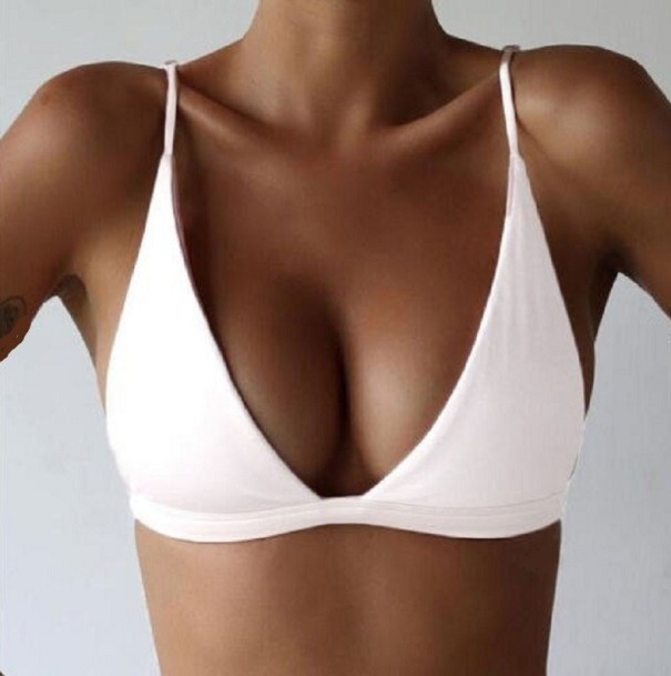 Top de traje de baño de mujer P452 blanco L