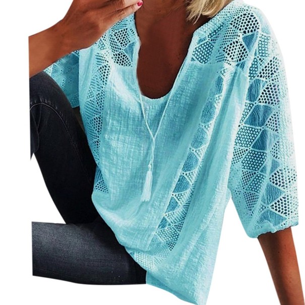 Top de verano para mujer A383 azul claro XL