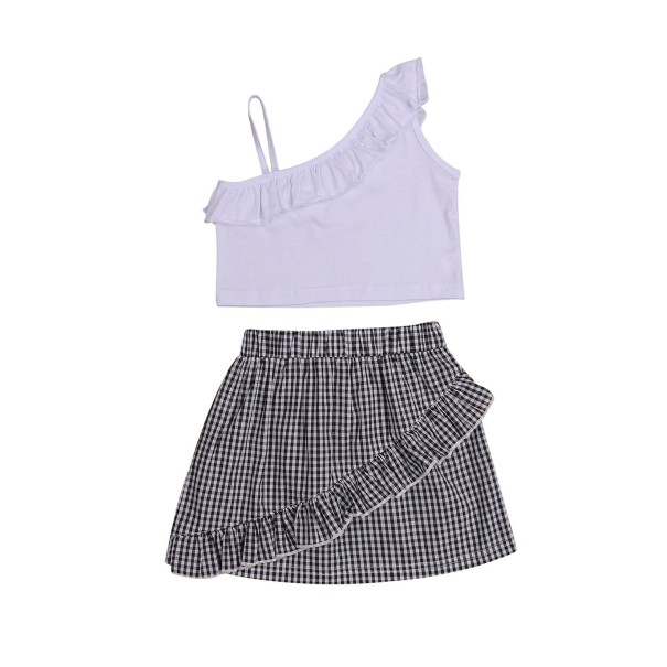 Top e gonna per ragazze L1240 bianco 4