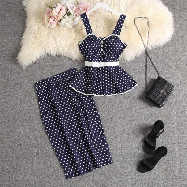 Top e saia femininos B994 azul escuro L