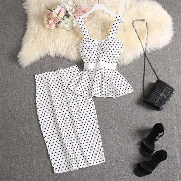 Top et jupe pour femmes B994 blanc S