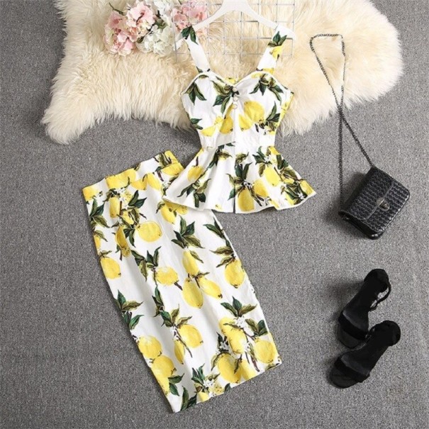 Top et jupe pour femmes B994 jaune M