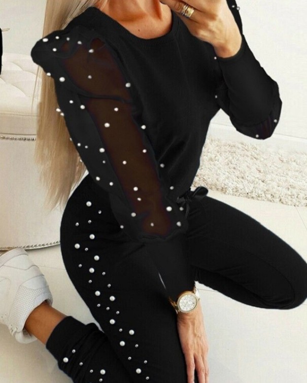 Top et pantalon pour femmes A2745 noir M