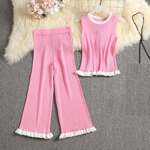 Top et pantalons pour femmes B1094 rose