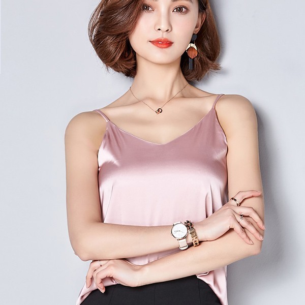 Top féminin à fines bretelles rose XL