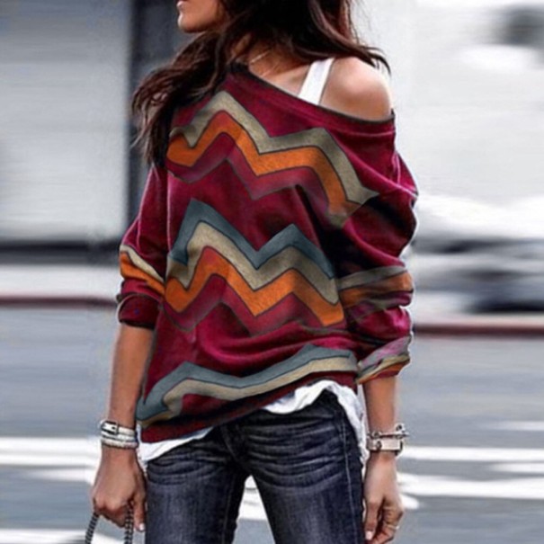 Top féminin à motifs A220 bordeaux L