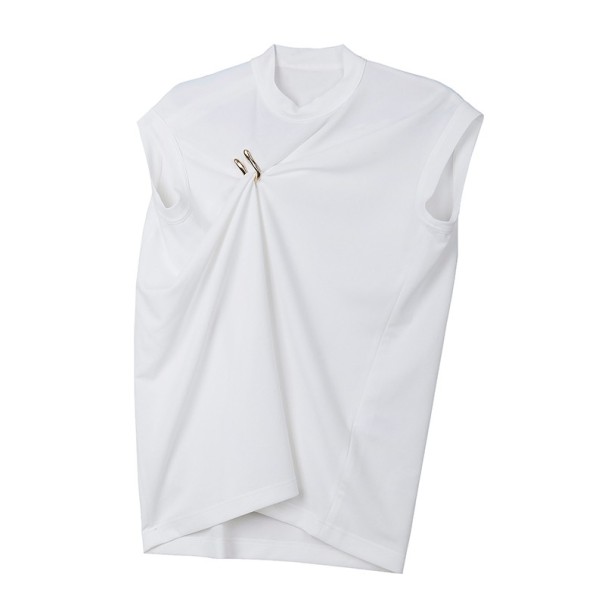 Top feminino com fivela branco S