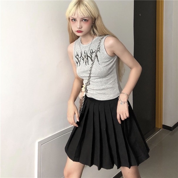 Top sans manches gris pour femmes L