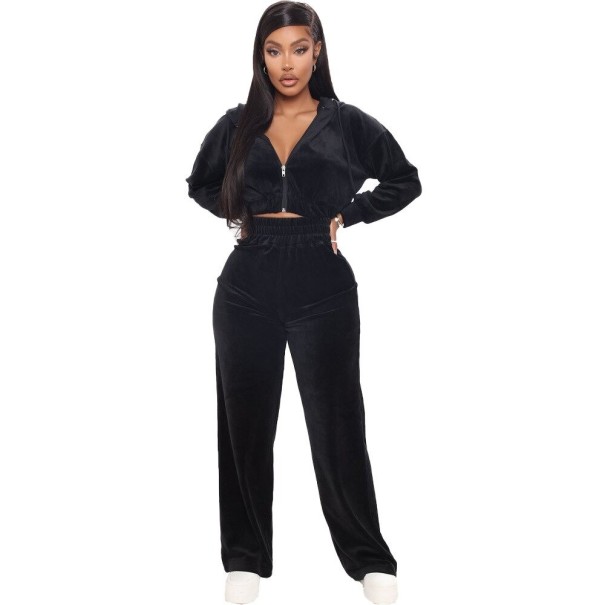 Top și pantaloni de trening pentru femei B934 negru M