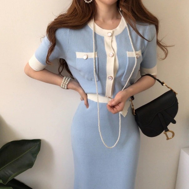 Top y falda de mujer B1002 azul claro