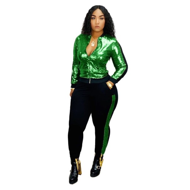 Top y pantalón de mujer B954 verde XXL