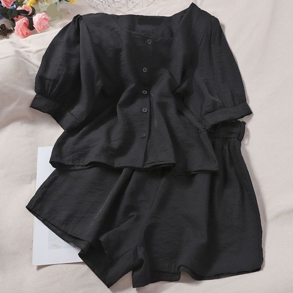 Top y shorts mujer B1261 negro S