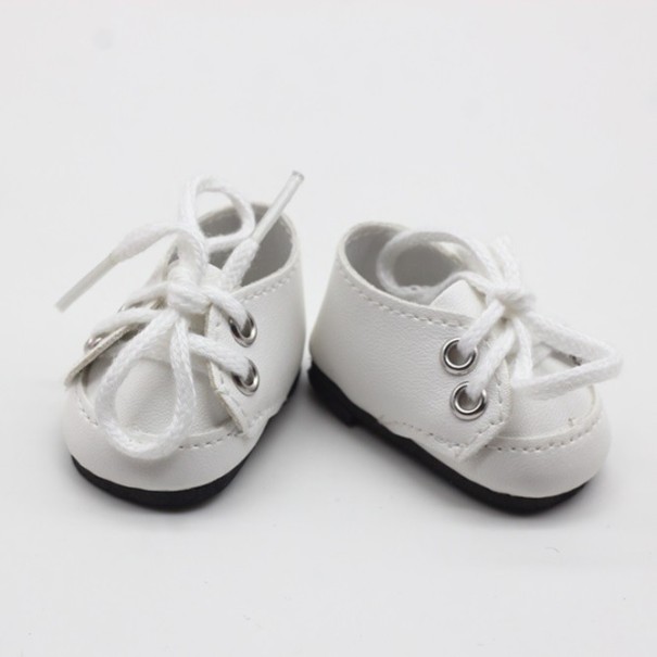 Topánky na šnúrky pre bábiku biela