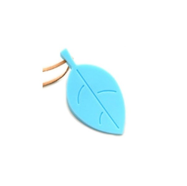 Tope de puerta de silicona con forma de hoja azul claro