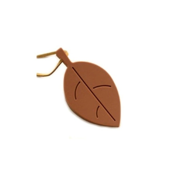 Tope de puerta de silicona con forma de hoja marrón
