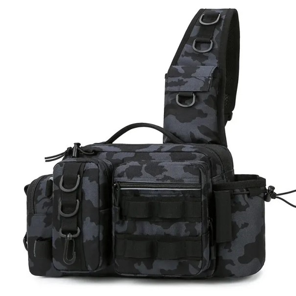 Torba na ramię na sprzęt wędkarski 38 x 19 x 14 cm Wodoodporna torba wędkarska Przenośna torba na sprzęt wędkarski Organizer na sprzęt wędkarski szary