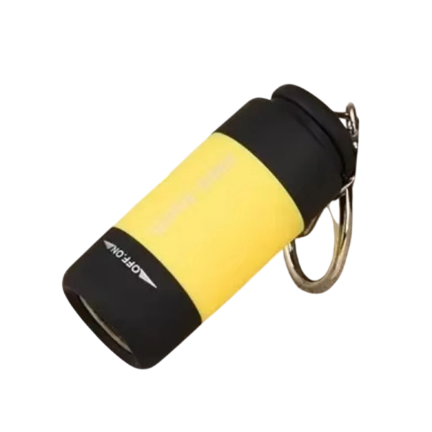 Torcia LED mini ricaricabile 22 x 52 mm Torcia da campeggio ricarica USB Torcia portatile da tasca in materiale ABS giallo