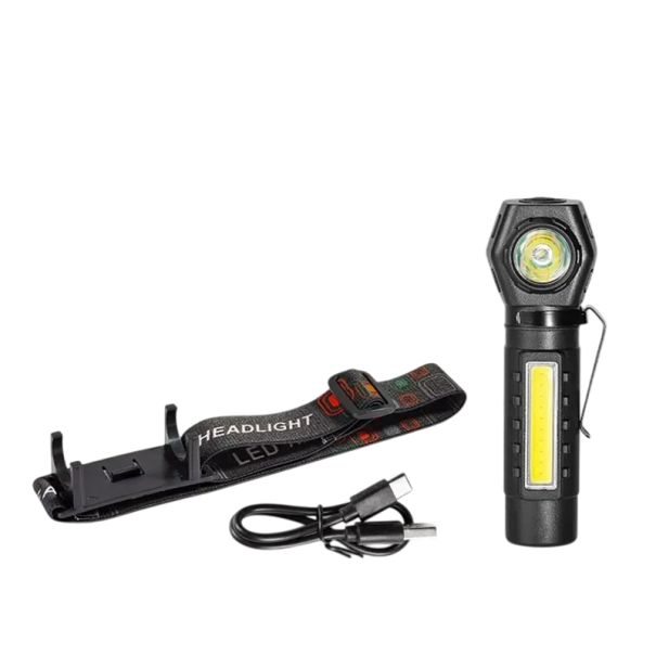 Torcia LED ricaricabile con luce COB 10W USB IP64 Impermeabile Lampada frontale magnetica 3 modalità Cinghia rimovibile Torcia leggera 1