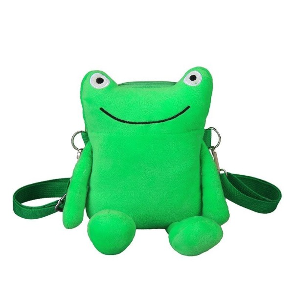 Torebka damska wykonana ze sztucznego futra żaby zielony
