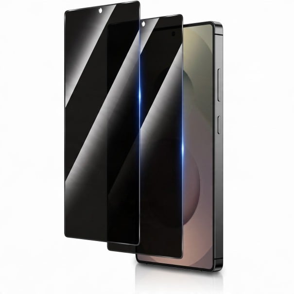 Törhetetlen üveg a Samsung Galaxy S26+ 3 db Anti-spy kijelzővédő Privacy szűrő Ujjlenyomatok és karcolások ellen Fekete tónus 1