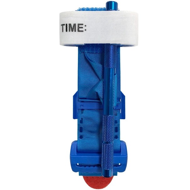 Torniquete táctico Torniquete táctico para aplicación con una sola mano Correa de tracción Cabrestante de plástico azul