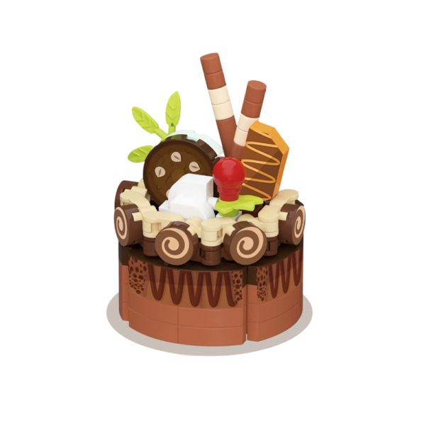 Torta al cioccolato 4,5 x 4 x 5 cm 186 pz Mini costruzione 3D dolce dessert Micro mattoncini Set creativo per bambini 8+ e adulti Decorazione e regalo 1