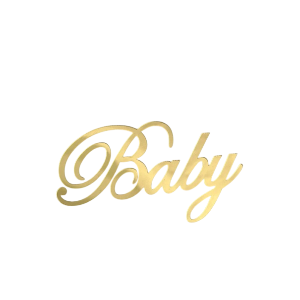 Tortendeko mit der Aufschrift Baby 9 cm Tortendeko zur Feier eines Babys oder einer Schwangerschaft 1