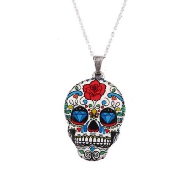 Totenkopf-Halskette für Damen D322 3