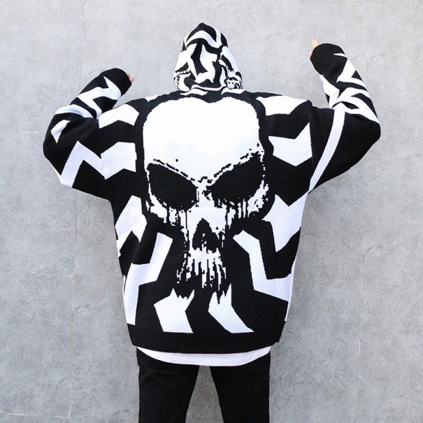 Totenkopfpullover weiß XL 1