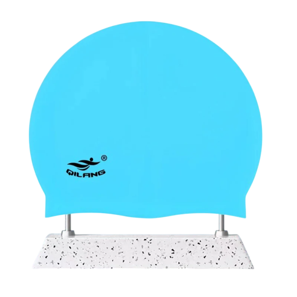 Touca de natação em silicone Unisex Touca à prova de água 50 g Proteção elástica para o cabelo para piscina Treino e competições azul
