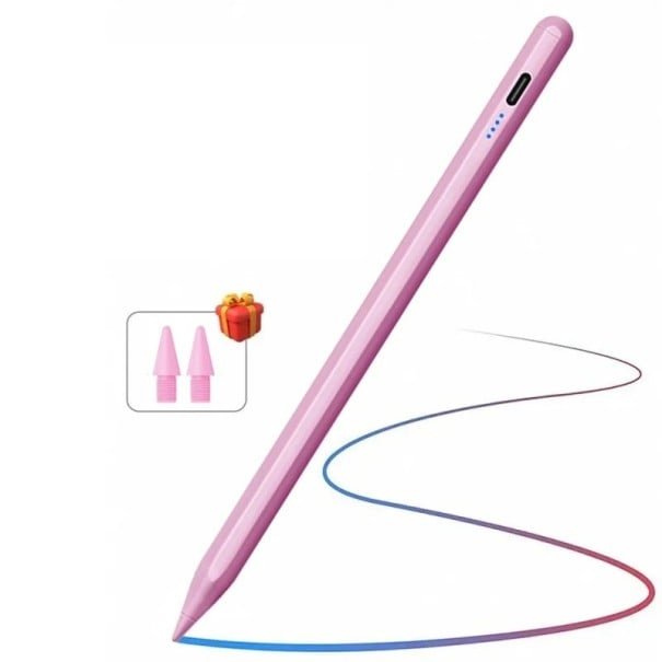 Touch Pen for iPad 2018–2024 Palm Rejection Magnetic Attachment Stylus without Bluetooth Fast Charging pink