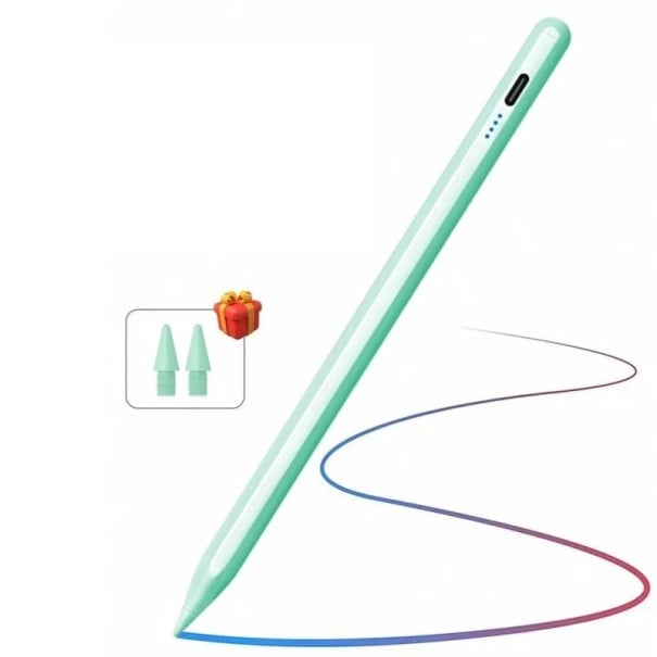 Touchpen für iPad 2018–2024 Ignorieren des Handtastens Magnetische Befestigung Stylus ohne Bluetooth Schnelles Laden grün