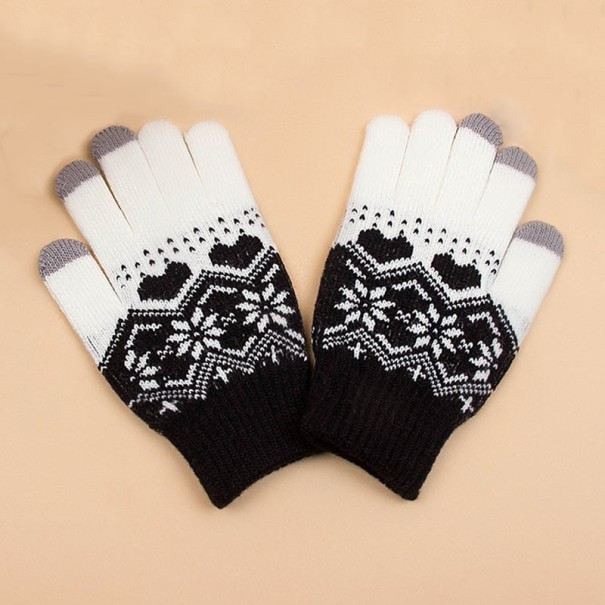 Touchscreen handschoenen met kerstpatroon zwart