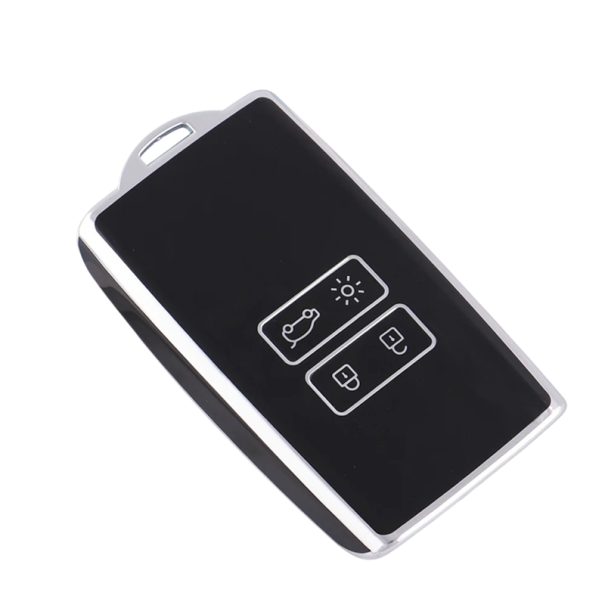 TPU hoesje voor afstandsbediening voor Renault en Dacia met sleutelhanger, compatibel met Koleos, Kadjar, Clio, Captur, Megane, Talisman, Espace, Zoe, Scenic 4, Arkana, Sandero zwart