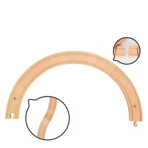 Trä rörlig kurva 63 x 4 x 1,3 cm Flexibelt spårdel Smidig formning av räls Utvidgning av tågbana Flexibelt anslutningselement 1