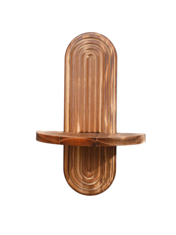 Trä vägg hylla 30 x 19,8 x 8,5 cm Bågdekoration Modern väggmonterad hylla Dekorativ hylla för inredning 2