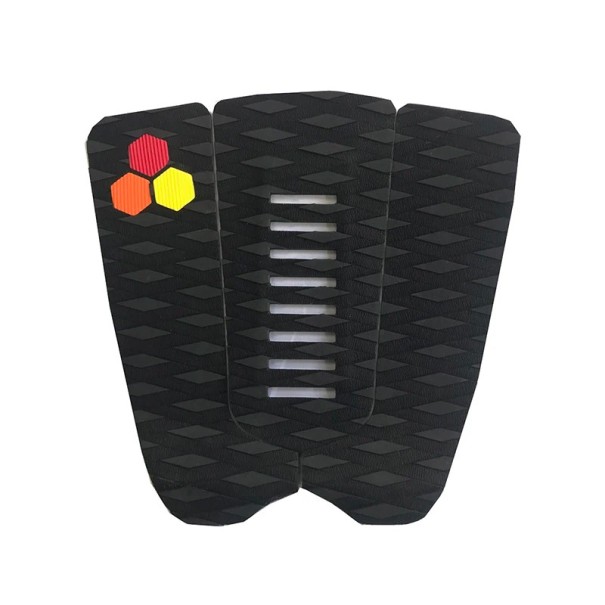 Traction Pad for Surfboard 32x30 cm 3-Piece Coloured Diamond Non-Slip EVA Foam Tail Pad Strong Adhesive Deck Grip black